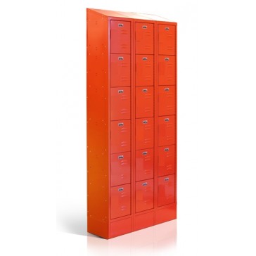 Full Height Mini Lockers 6 Door Orange