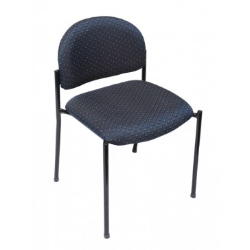 Upholstered Stackable 4 Leg Visitor's Chair - Low Back