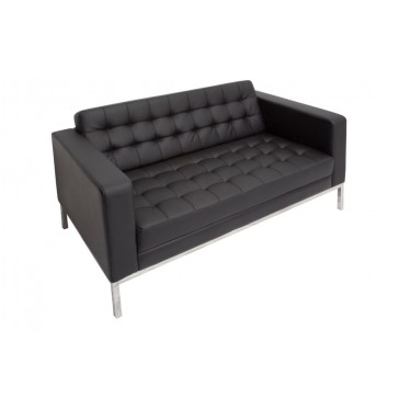 Double Seat Button PU Lounge Chair