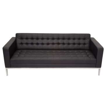3 Seat Button PU Lounge Chair