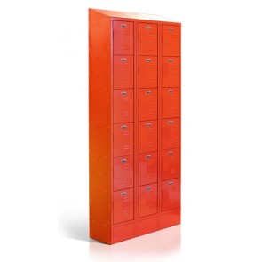 Full Height Mini Lockers 6 Door Orange