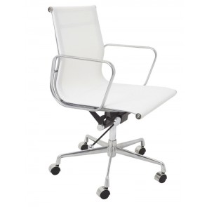 Designer Mesh Executive Office Chair - Low Back White
