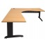 Rapid Span Corner Workstation Beech with black metal legs